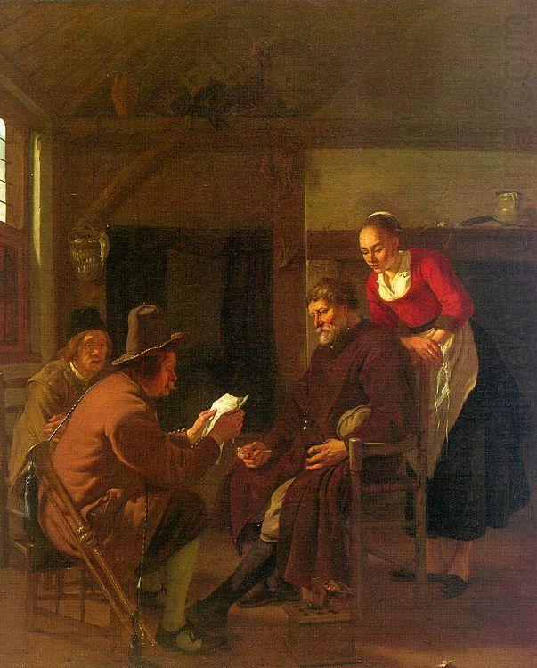 Messenger Reading to a Group in a Tavern, Ludolf de Jongh